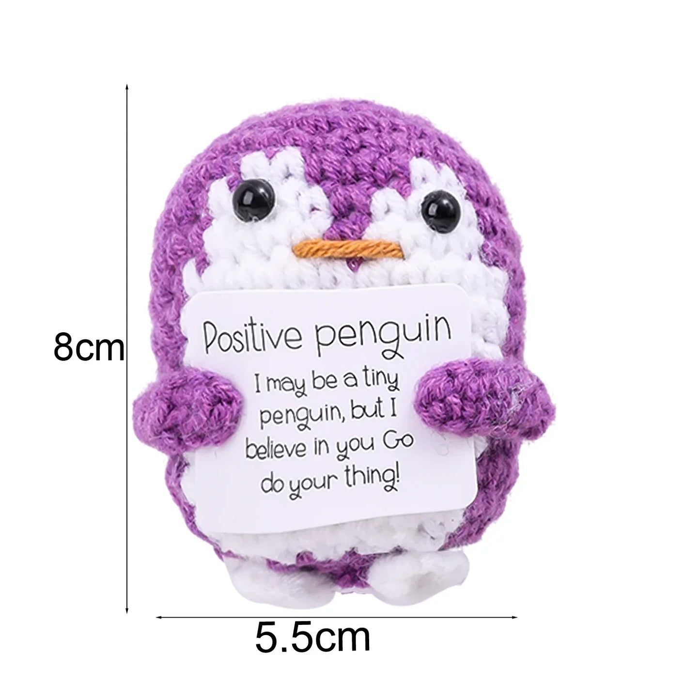 Handgemachte Mini Pinguin Plüschpuppe mit Karte Lustiges Geschenk