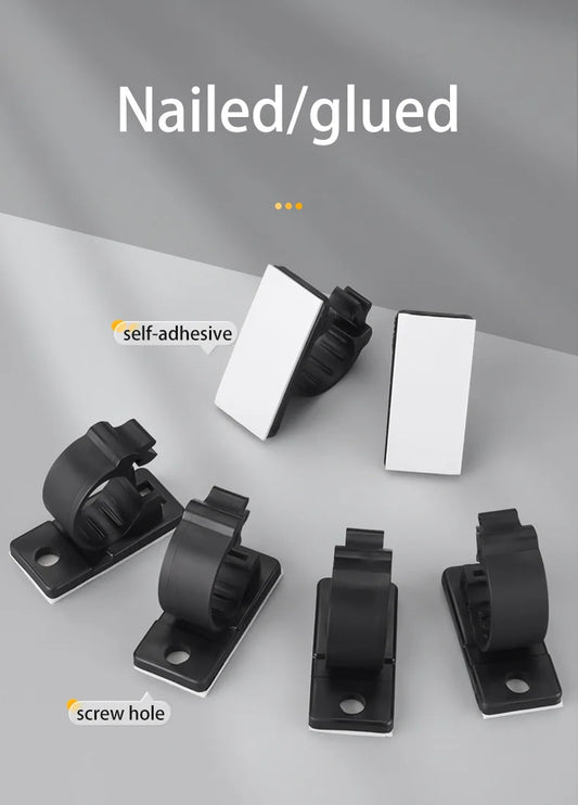 20er Set selbstklebende Kabelclips zur flexiblen Kabelorganisation schwarz