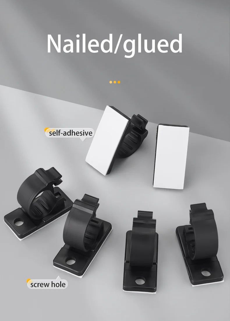 20x Selbstklebende Kabel Organizer Clips für Desktop Management - Schwarz