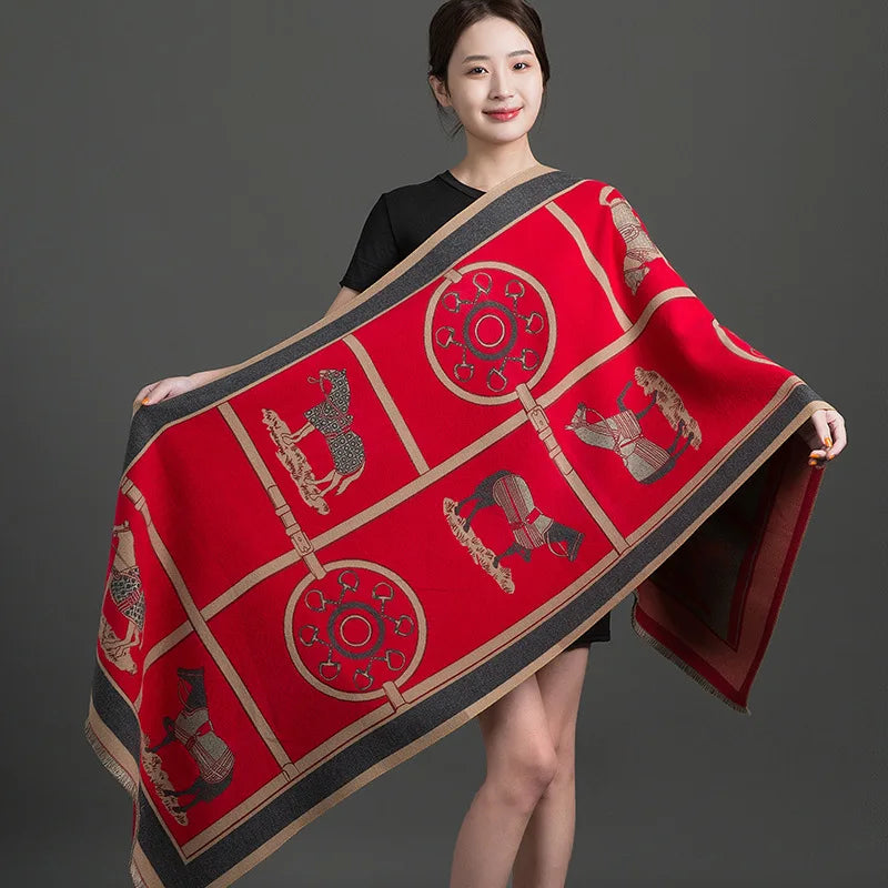 Luxuriöser Kaschmir-Gefühl Schal für Frauen im Herbst/Winter-Yabubest - Home & More