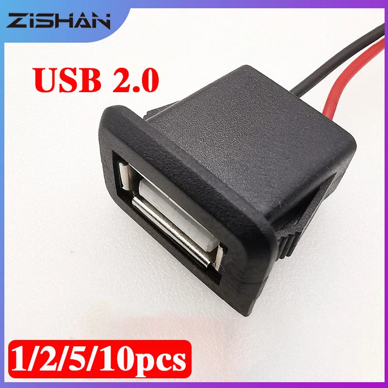 USB 2.0 weibliche Power Ladebuchse 2 Pin 4 Pin mit Kabel 1-10 Stück