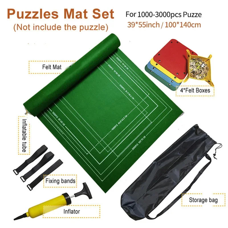 Puzzle-Rollmatte für 1500–3000 Teile | Filz-Aufbewahrung mit Tasche-Yabubest - Home & More
