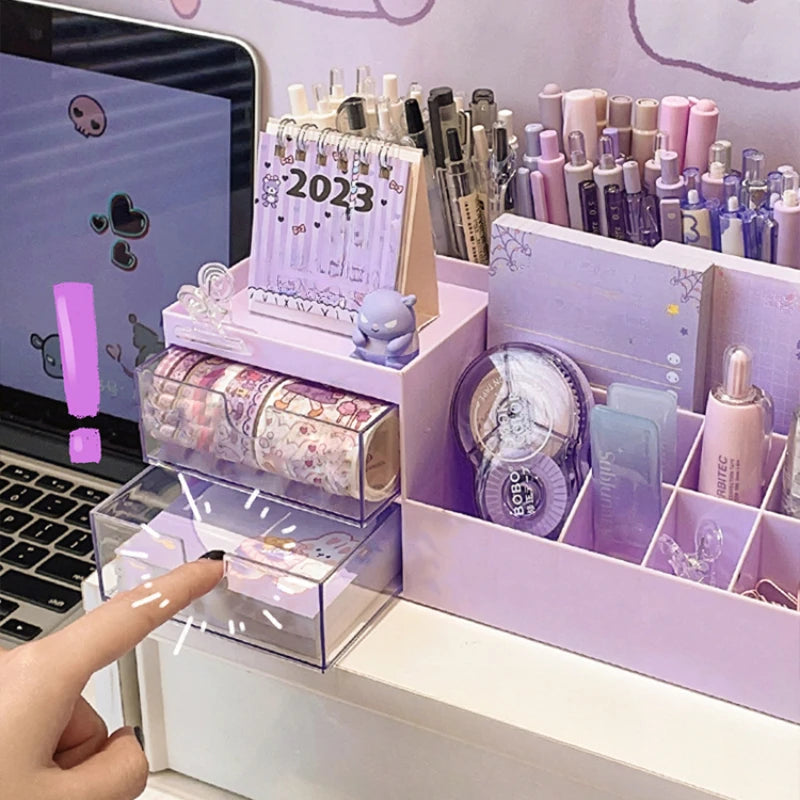Kawaii Schreibtisch Organizer mit 9 Fächern – Stifte & Schreibwaren Aufbewahrung