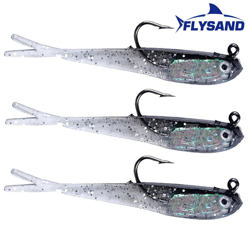 10er Set Silikon Angelköder Minnow mit Haken für Karpfen und Meer