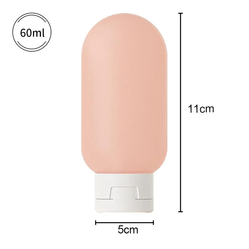 60ml Silikon Reise Flaschen Set Nachfüllbare Flugzeug Shampoo Flaschen