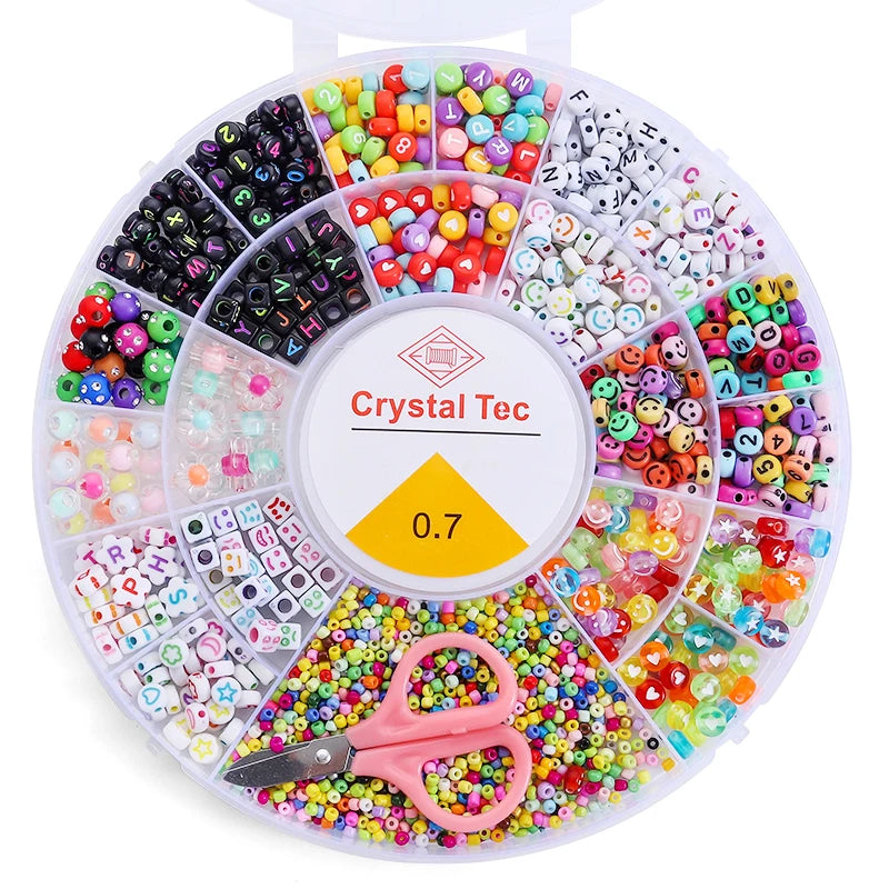 DIY Tonperlen Armband Set mit Buchstaben Alphabet Charms Schmuck basteln