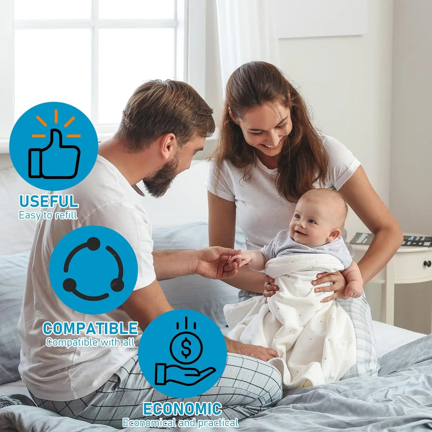 Abbaubare Müllbeutel für Windeleimer 1 5 oder 10 Stück Blau