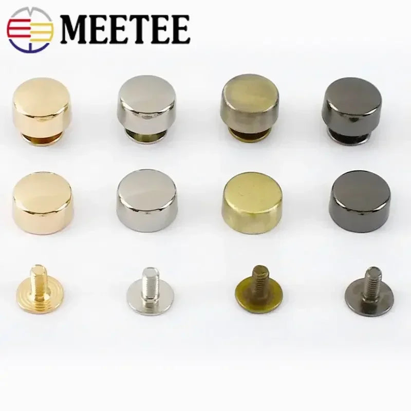 10 50 Stück runde Metallnieten Schrauben für DIY Leder Taschen Gürtel