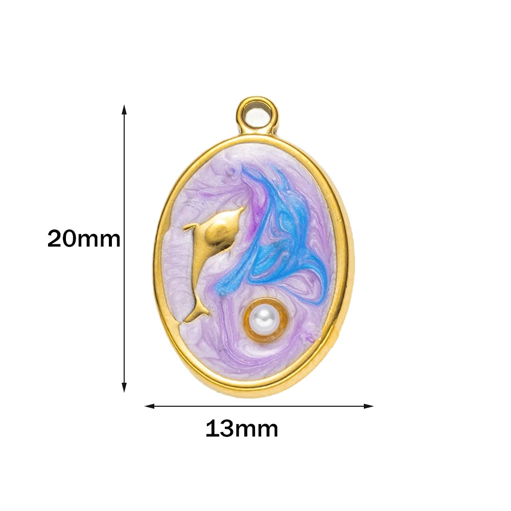 5-teiliges Edelstahl Charms Set Seestern golden für Schmuck DIY