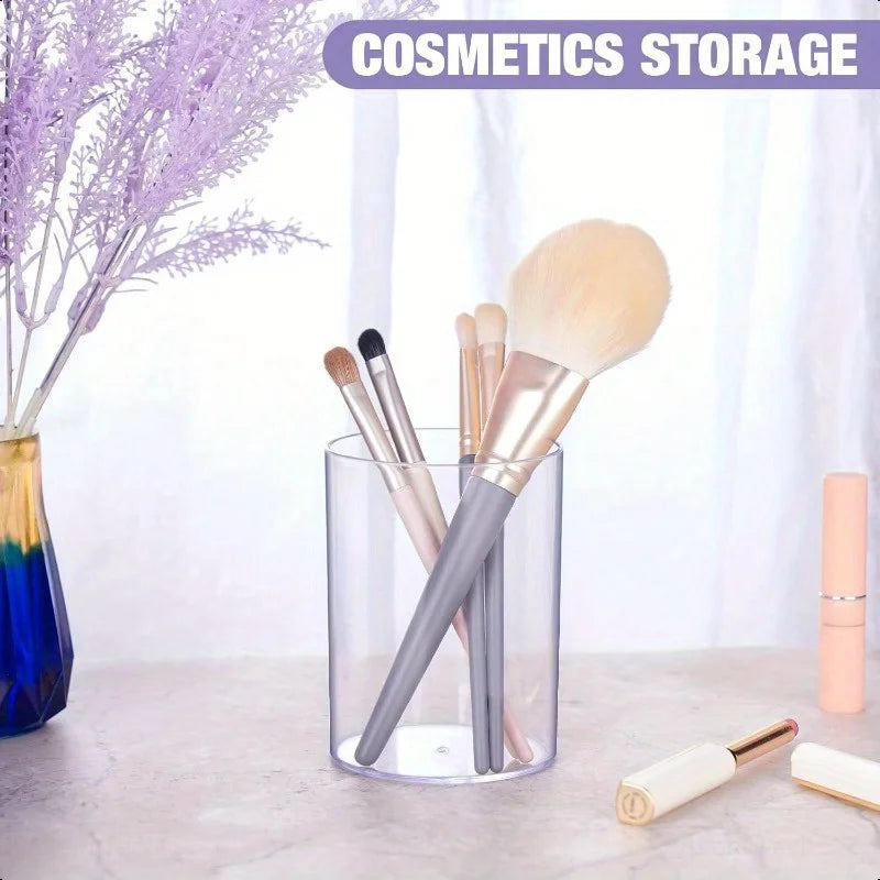 3-teiliger transparenter Acryl Stifthalter rund für Make-up und Bleistifte