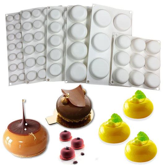 Flache runde Mousse-Kuchen-Silikonformen in 7 Optionen für Backwerkzeuge