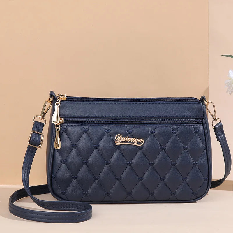 Elegante Damen Messenger Bag mit Stickerei - Haarball – weich, vielseitig - sicher Verschlossen