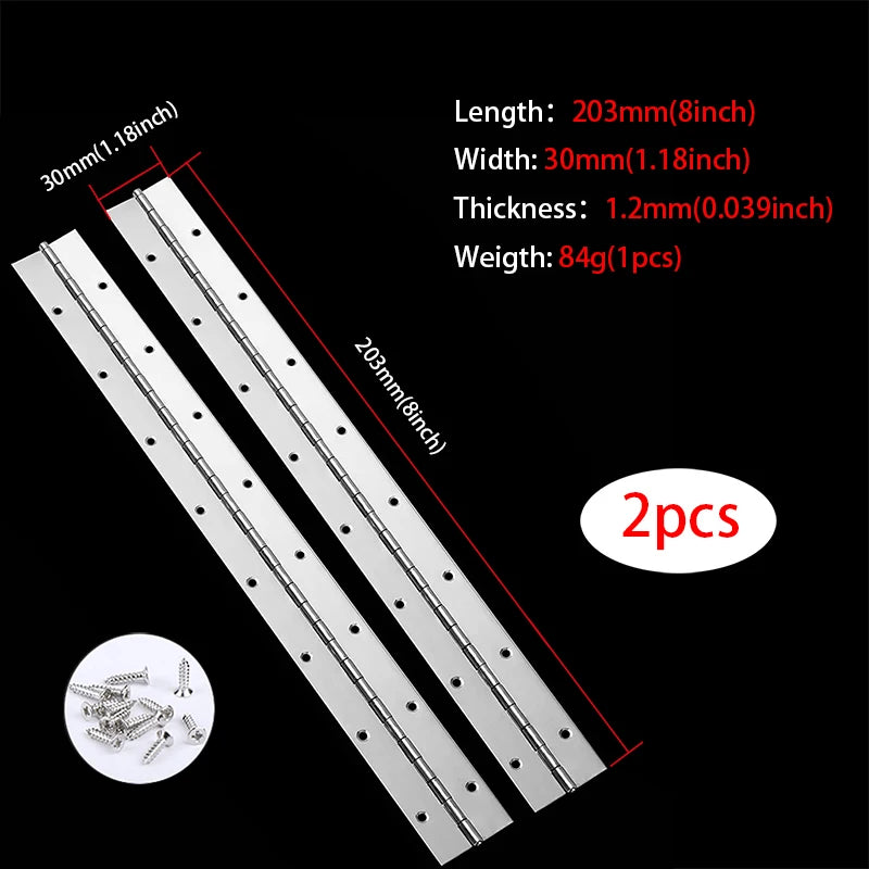 Robuste Edelstahl Klavierscharniere 15-51 cm für Schrank - Möbel