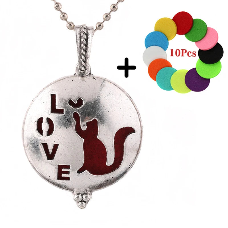 Aromatherapie Halskette Lotus Diffusor Anhänger aus Zinklegierung