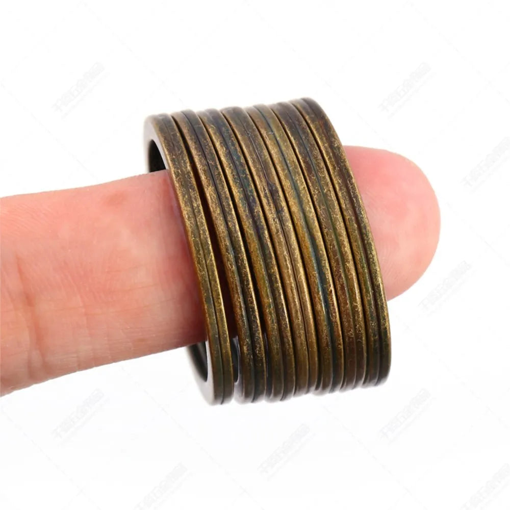 20er Set antike Bronze Schlüsselanhänger Metall rund 25/28/30 mm robust - stilvoll