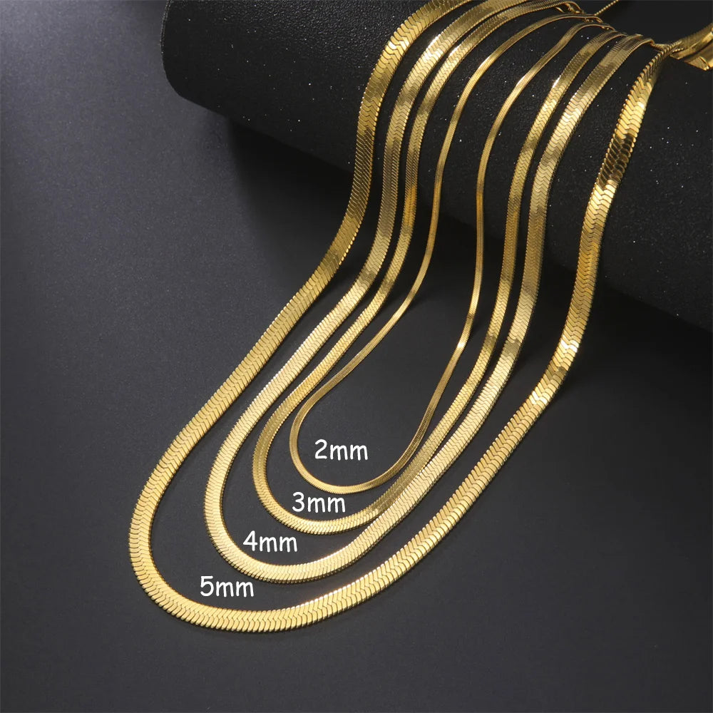Elegante Edelstahl Schlangenkette für Damen und Herren in Goldfarbenem Design-Yabubest - Home & More