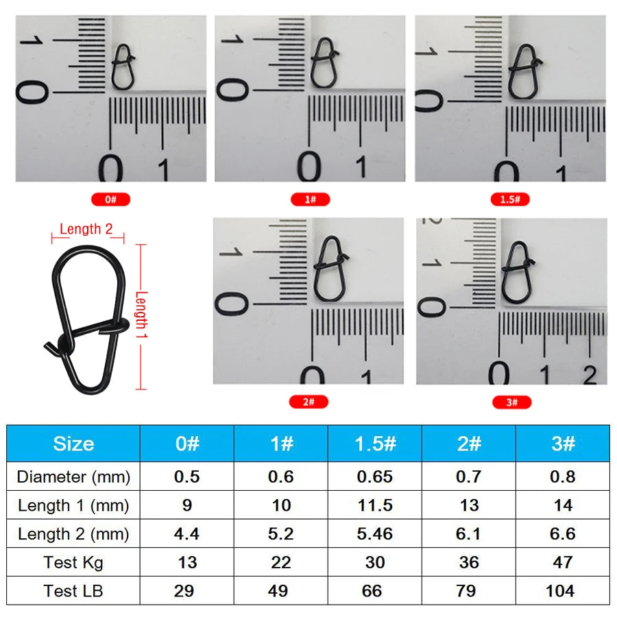 50 Stück Edelstahl Angel Snaps Duo Lock für schnelles Wechseln