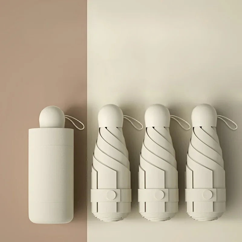 Ultraleichter kompakter Reise Regenschirm mit UV Schutz 5 Fach