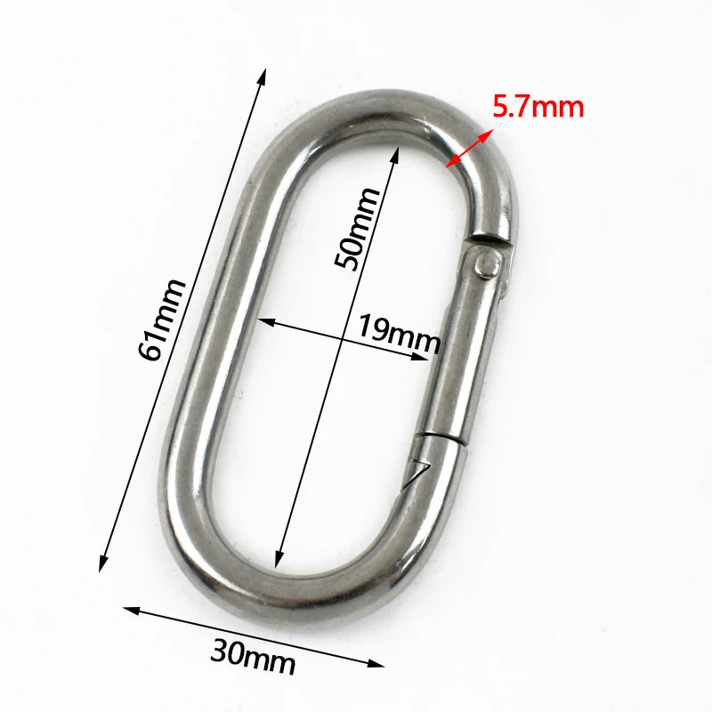 Edelstahl Schnallen 5-10 cm ovaler Snap-Ring Karabiner für Schlüsselanhänger