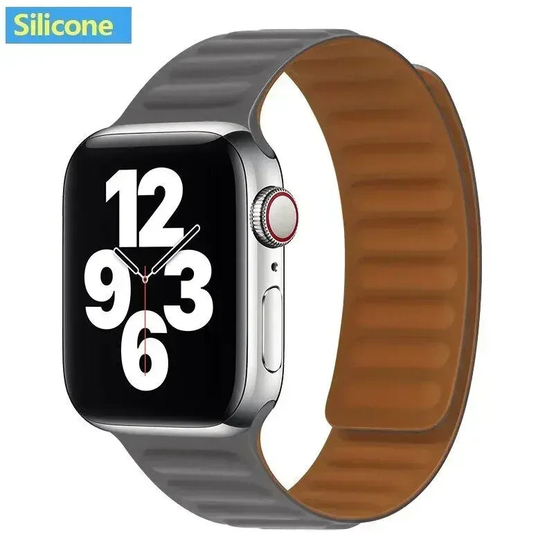 Magnetisches Silikon-Gliederarmband kompatibel für verschiedene Smartwatch-Größen