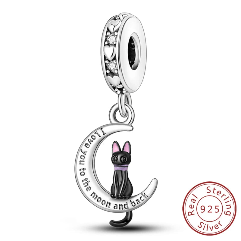 925er Sterlingsilber Charms mit Tiermotiven und Zirkon