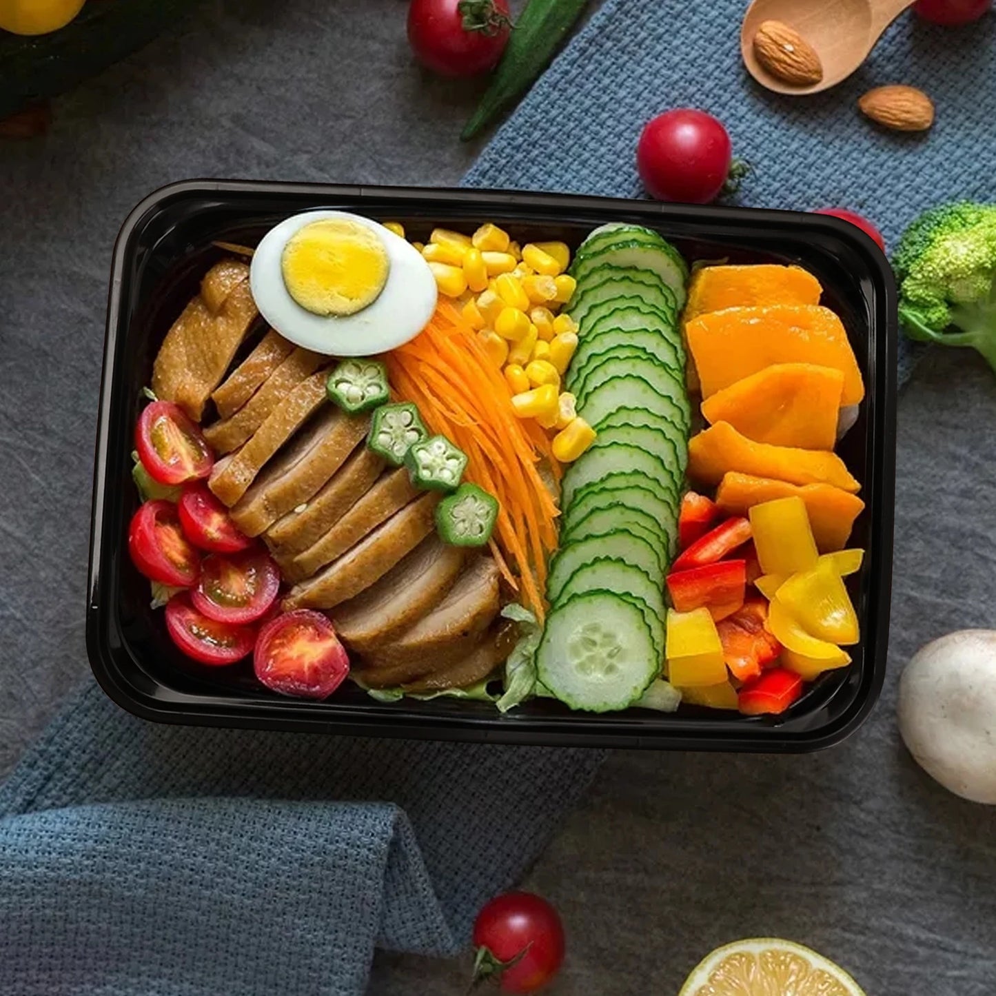 Einweg-Lebensmittelbehälter mit Deckel – Mikrowellengeeignet - Auslaufsicher