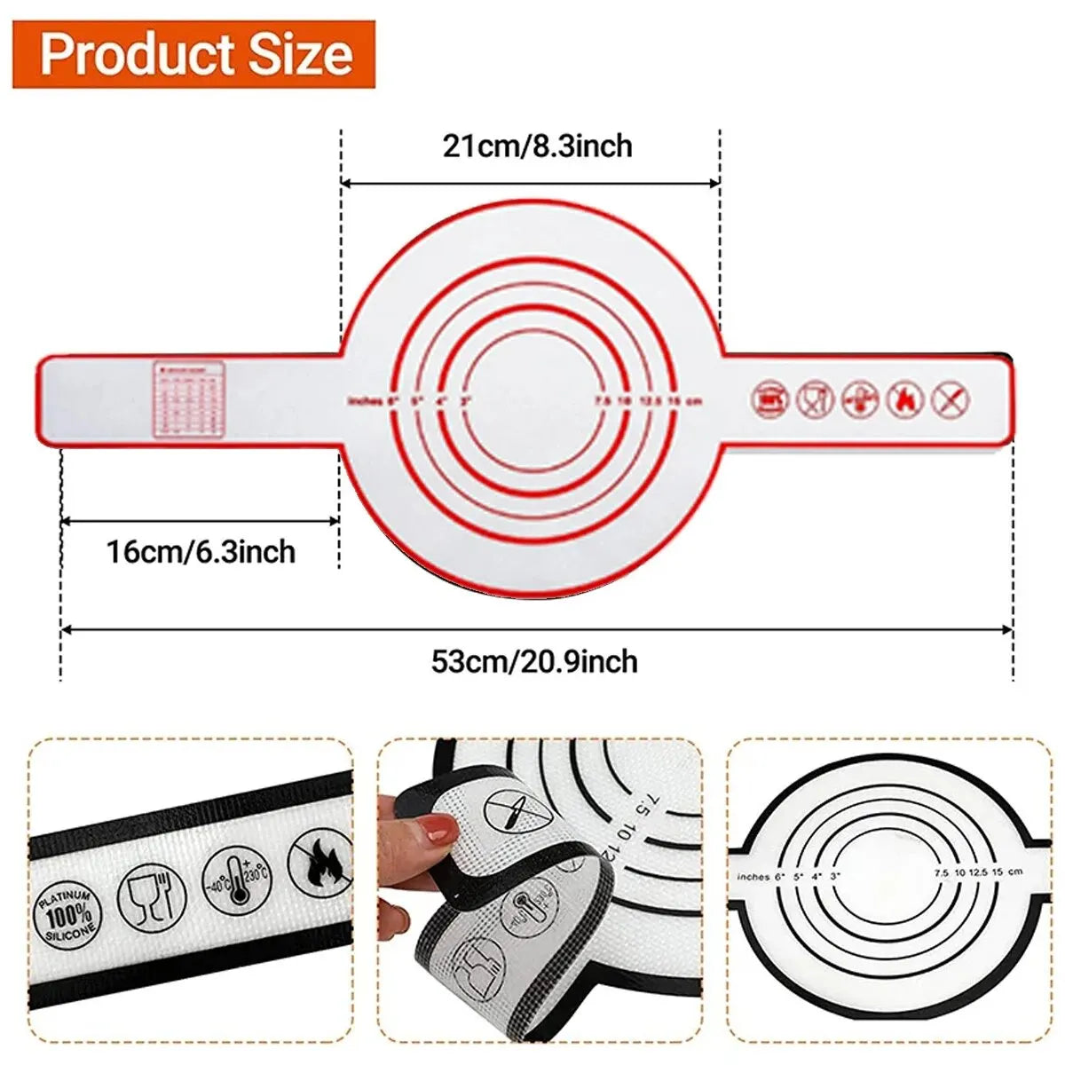 Silikon Backmatte mit langem Griff in 4 Farben für perfektes Backen