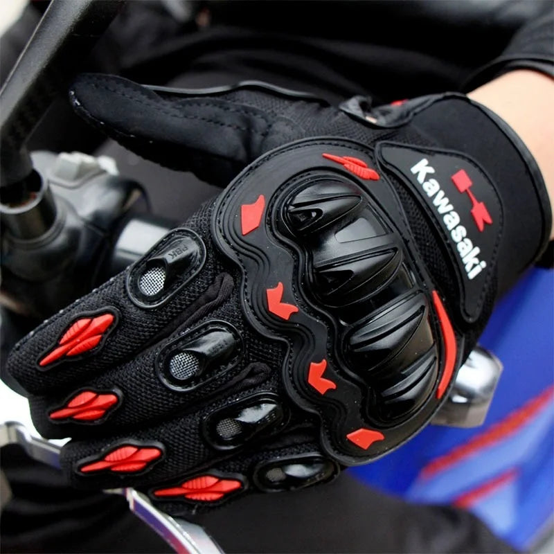 Vollfinger Motorradhandschuhe rutschfest stoßdämpfend Outdoor grün rot orange