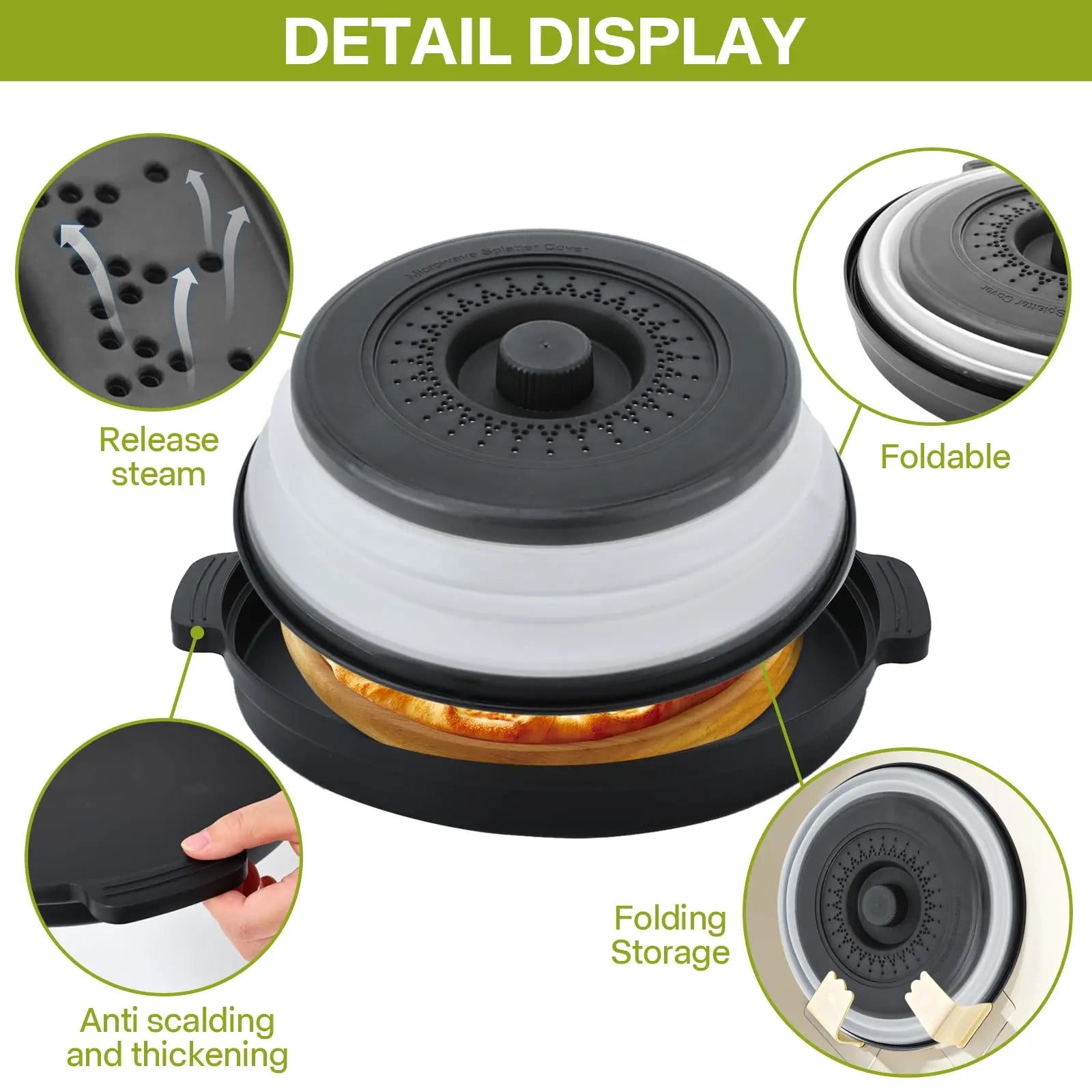 Praktischer faltbarer Spritzschutz und Dämpfsieb für die Küche