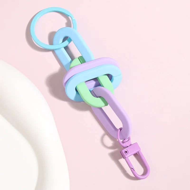 Bunte Acryl Schlüsselanhänger mit O-förmiger Schnalle – Trendiges Accessoire