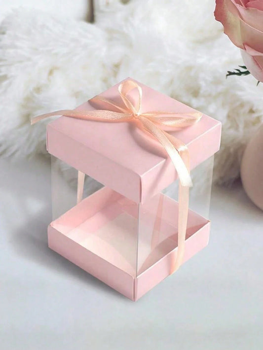 10 transparente PET Geschenkboxen mit goldenem Band, luxuriös und wiederverwendbar