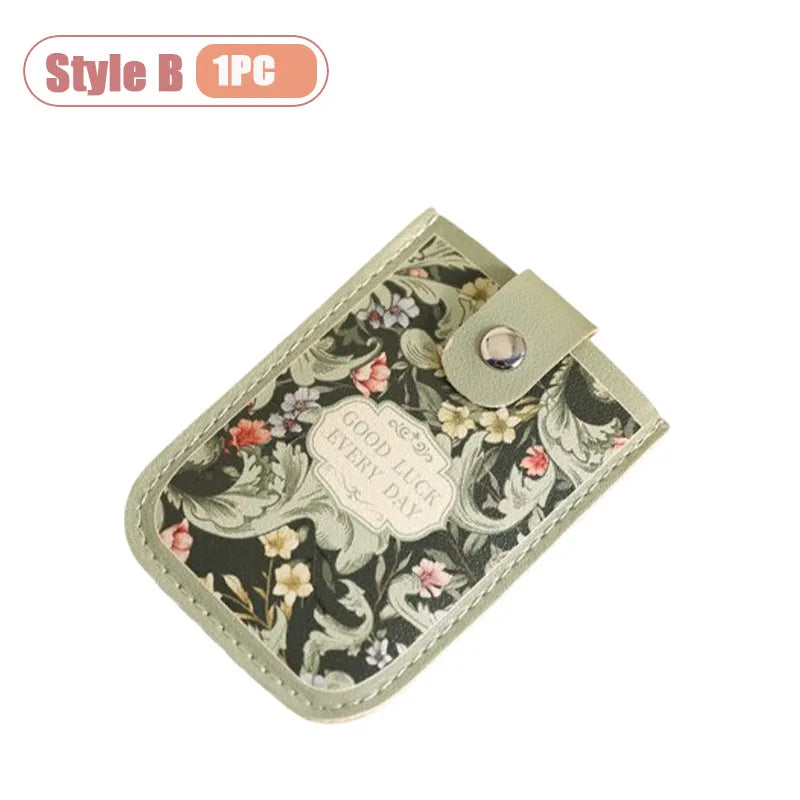 Kartenetui mit Vintage-Blumenmuster und mehreren Fächern für Damen