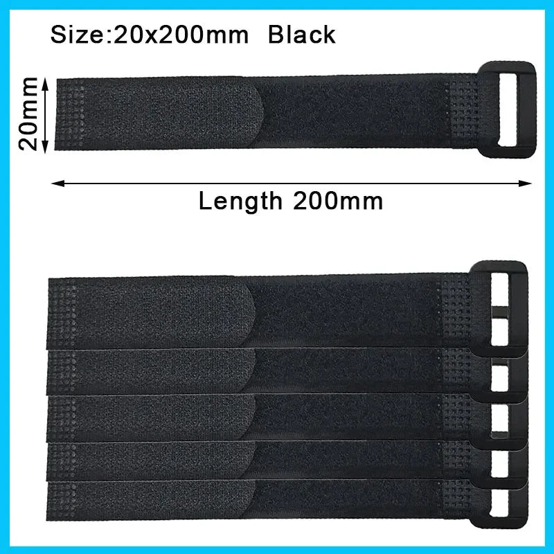 Wiederverwendbare Kabelbinder aus Nylon 5/10 Stück verstellbar schwarz