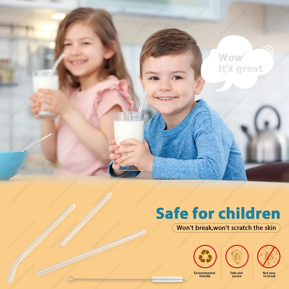 Umweltfreundliche Glasstrohhalme mit Bürsten für Smoothies und Cocktails-Yabubest - Home & More