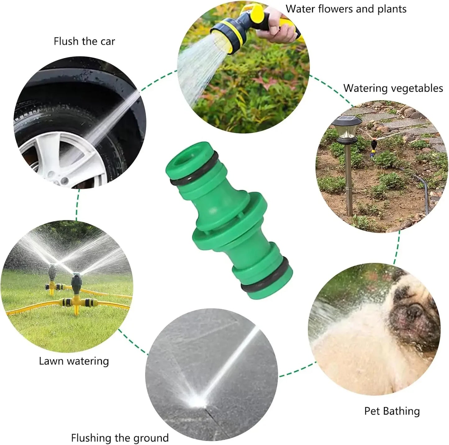 Schneller Kunststoff Extender für Gartenschläuche ½, ¾ - 1 – 5er Set