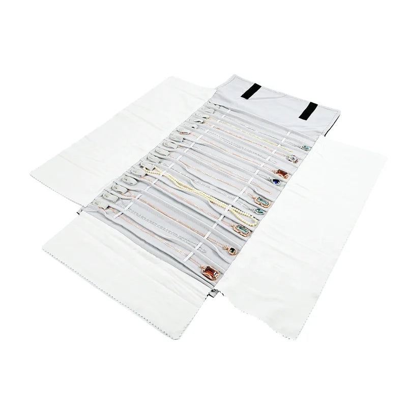 Tragbare Schmuckrolle aus Samt für Reisen und Aufbewahrung