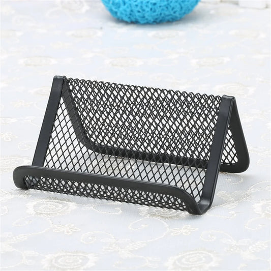 Schwarzer Metall Visitenkartenhalter und Desktop Organizer für Büro
