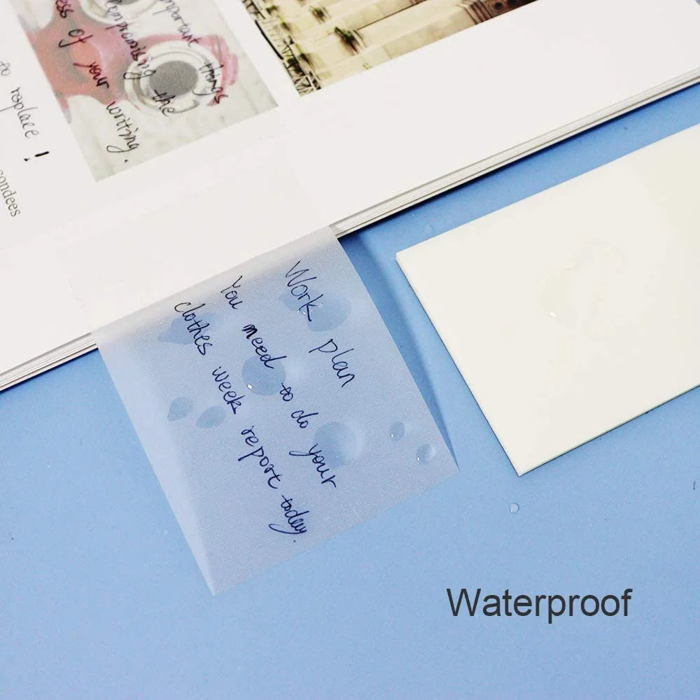 Transparenter, wasserdichter Haftnotizblock 50 Blatt für Büro und Schule