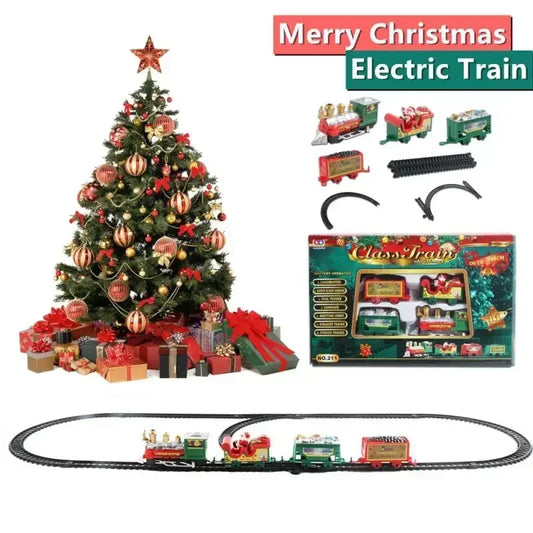 Weihnachts Zug Set mit Montierbaren Gleisen und Spielzeuglokomotive