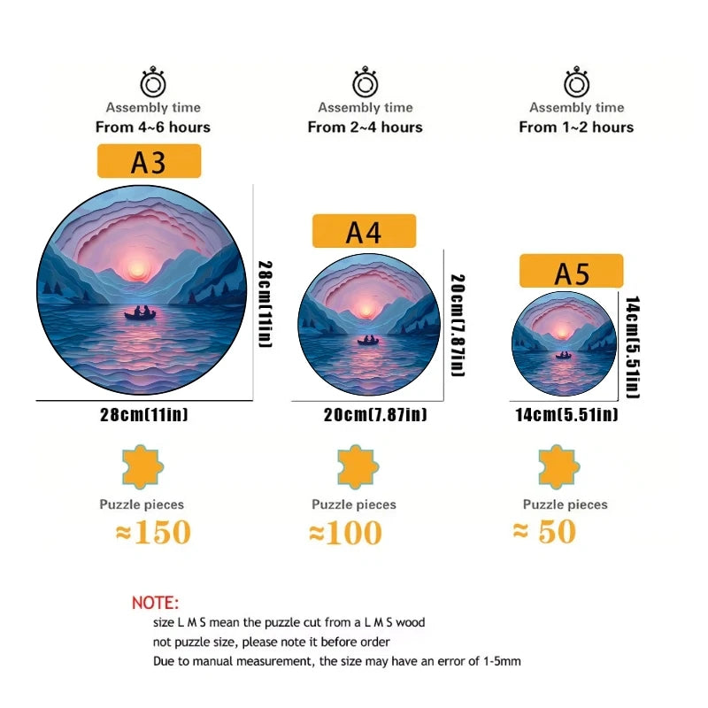 Anspruchsvolles Landschafts Holzpuzzle für Dekoration und Spiel