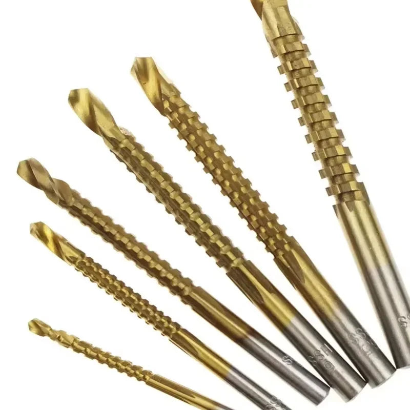 6-teiliges HSS-Spiralbohrer-Set mit Titanbeschichtung 3-8 mm