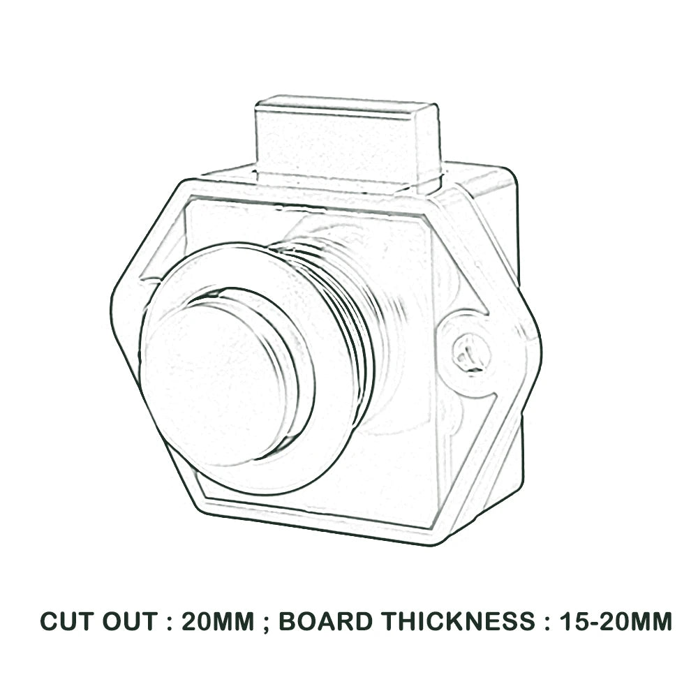 Set aus 5 Push Lock Riegeln 20mm für Camper und Möbel