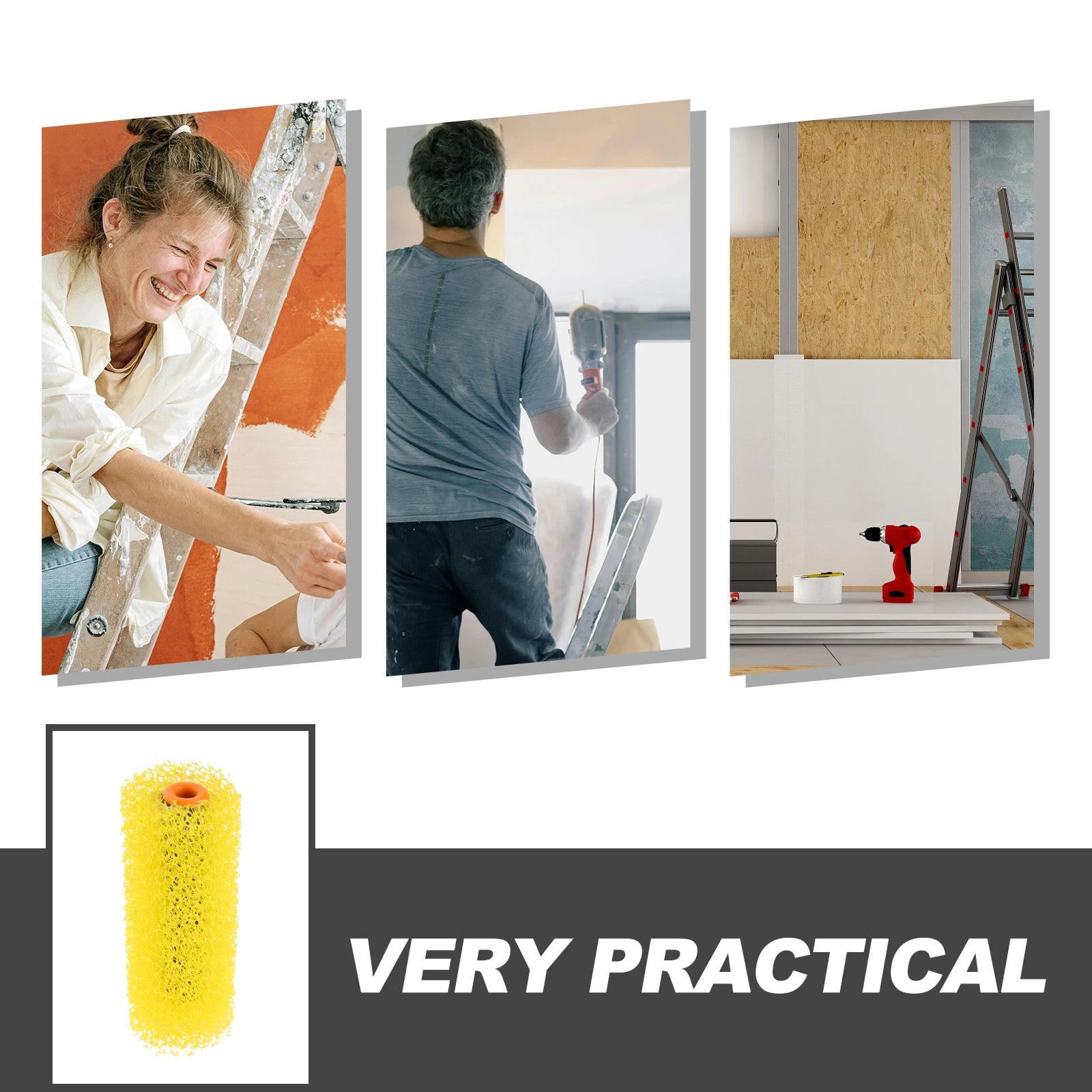 10er Set Schwamm Texturroller für Wandgestaltung und Malerei 4 Zoll-Yabubest - Home & More