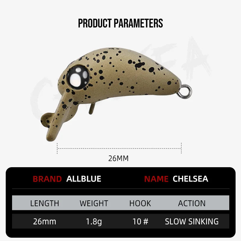 Mini Langsam Sinkender Kunstköder 1,8g 26mm für Forellen- und Süßwasser-Angeln