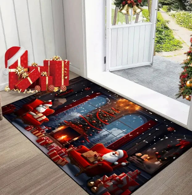 Waschbare Weihnachtsmann Fußmatte für Innen Außen Eingang Küche Bad Wohnmobil