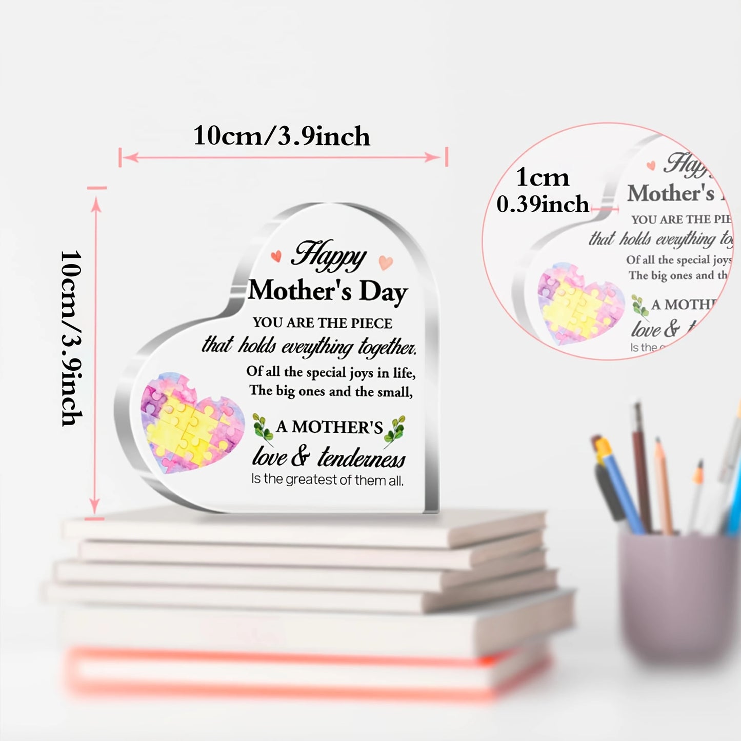 2D Acryl Herz Wal Tischdekoration Geschenk für Geburtstag Muttertag