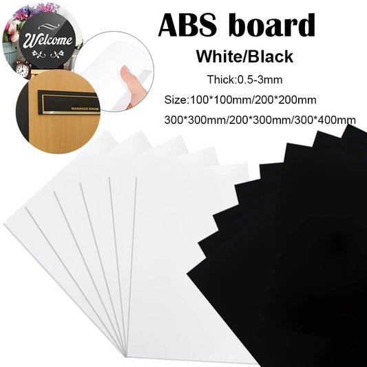 Weiße und schwarze ABS Kunststoffplatten in verschiedenen Dicken für Modellbau