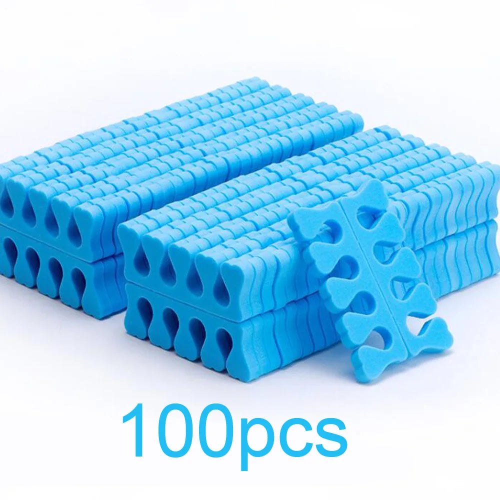 100er Set Rosa Zehenspreizer Schwamm Nagellack Fußpflege-Yabubest - Home & More