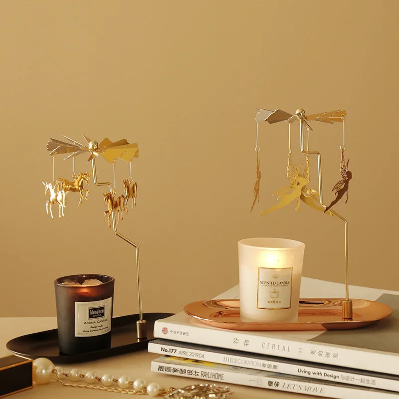 Rotierender Kerzenhalter mit kreativem Windmühlen-Design als Geschenk