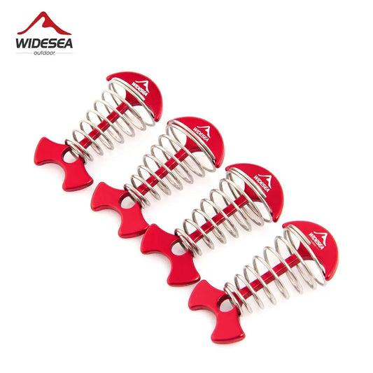 4-teiliges Camping Karabiner Set Spirale Fischknochen Zelt Haken